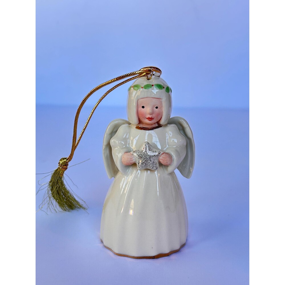Vintage Lenox Porcelain Angel Ornament with Box | Ivory China Christmas Ornament